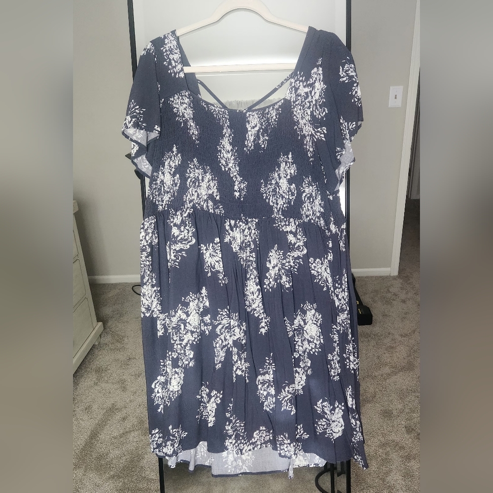 Maurices Gray/blue Textured Dress